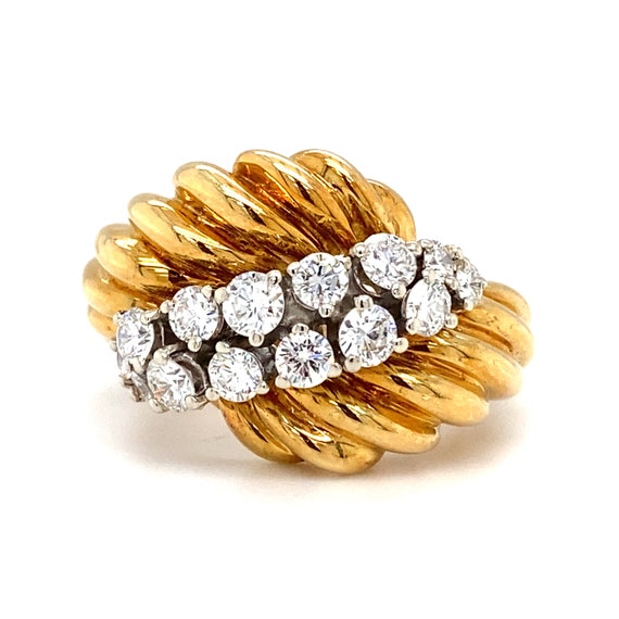 1 Carat Diamond Ring in 18 Karat Two-Tone Gold, F… - image 1