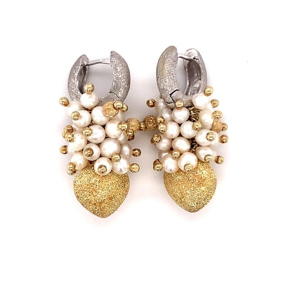 Circa 1940s Italian Seed Pearl Earrings in 14 Kar… - image 5
