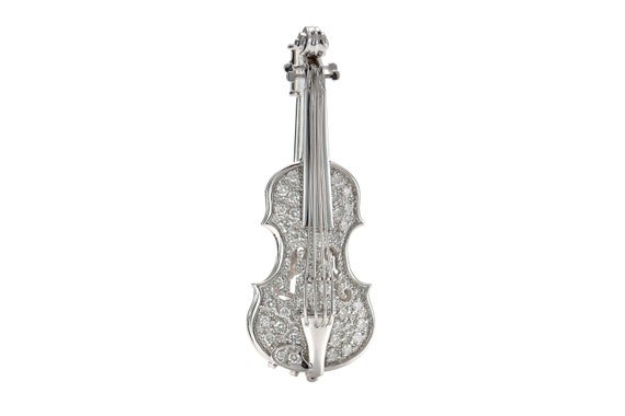 Gold VIOLIN VIOLA CELLO Fiddle Made With Swarovski Crystal MUSIC Musical BROOCH