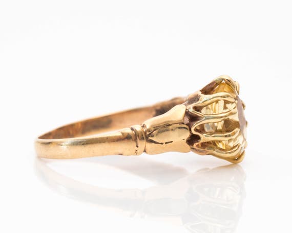 Antique Circa 1890s Victorian Yellow Topaz 9k Gol… - image 3