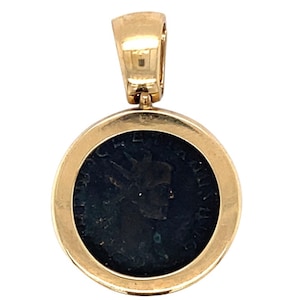 1950s Roman Coin Charm Pendant in 14 Karat Yellow Gold, FD#1898-ATL