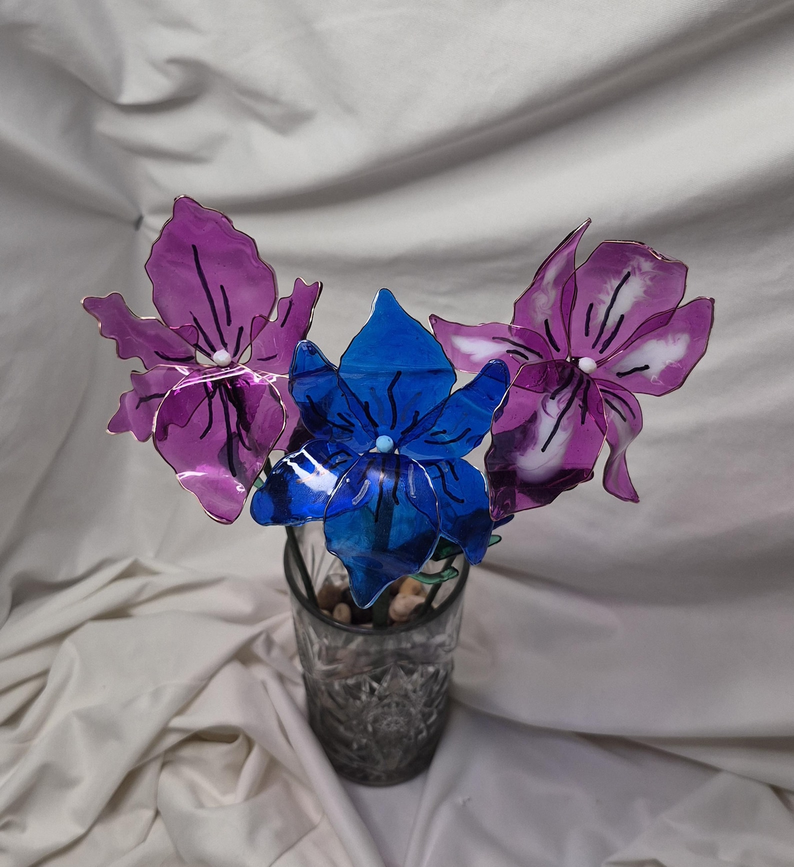 Handcrafted resin iris forever flower