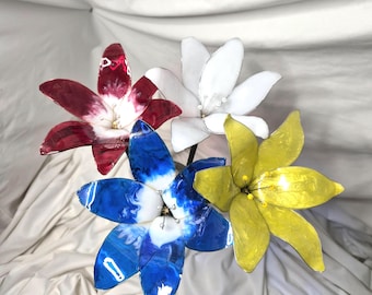 Handcrafted Resin Lily, Glass-Like Floral Decor, Hypoallergenic Replica Flower, Made to Order