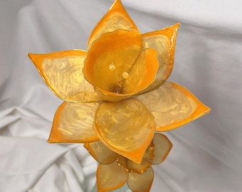 Handcrafted Resin Daffodil/Narcissus, Forever Flower, Glass Like Replica, Birth Month Flower, Made to Order