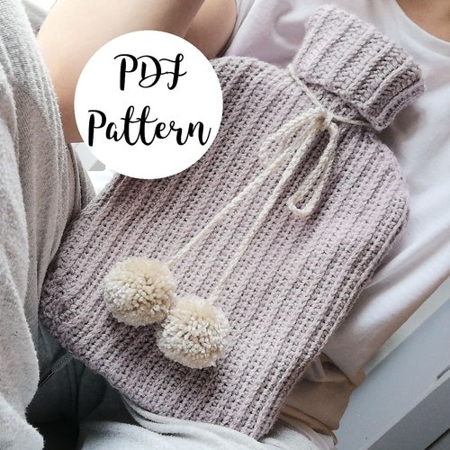 Cat Hot Water Bottle Cover CROCHET PATTERN PDF Animal Kitten Etsy