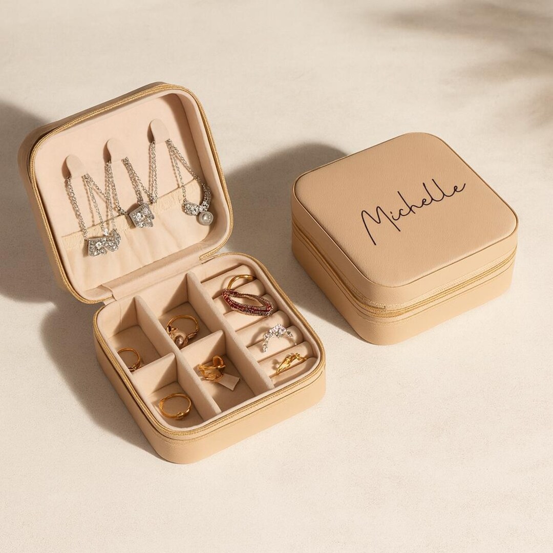 Personalized Travel Jewelry Box Custom Name Jewelry Organizer ...