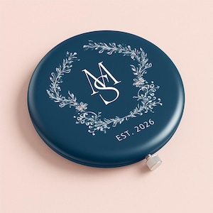 Compact Mirror Gift for Bride Monogrammed Wedding Gift for Wedding Day Travel Make Up Mirror for Bridesmaids Gift Pocket Magnifying Mirror
