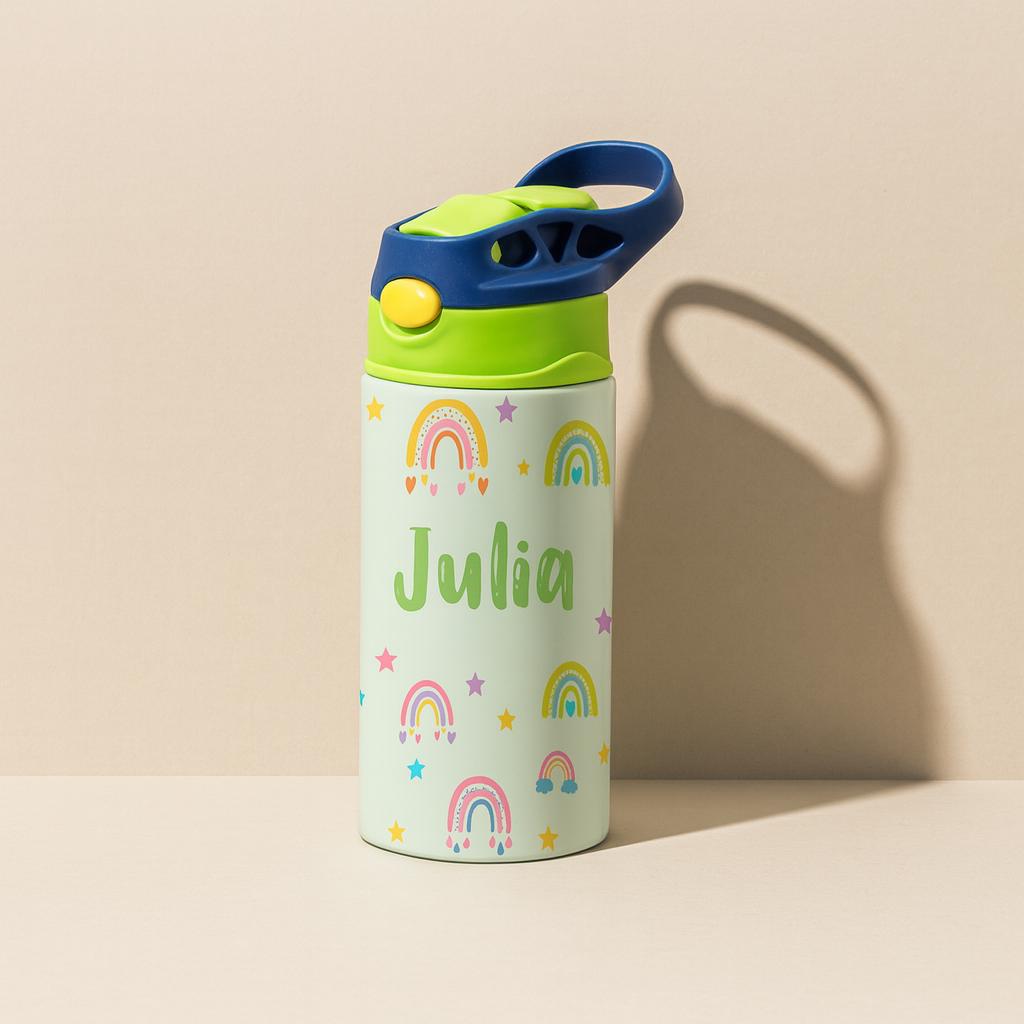 Water Bottle Kids Rainbow Custom Name Water Bottle for Back to School ...