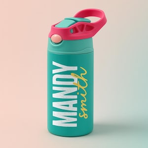 Water Bottle Kids Custom Name Water Bottle for Back to School Insulated Water Bottle Personalized for Kids Canteen Custom for School Thermos