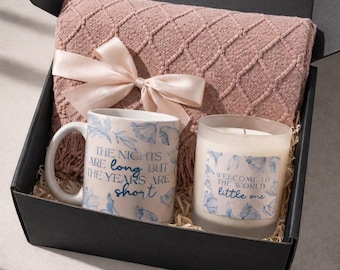 Baby Shower Gift Set Expecting Parents Gift Baby Shower Candle Mug Blanket Gift Set New Parents New Mom Dad Relaxing Care Package Keepsake