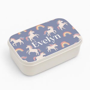 Custom Bento Box Lunchbox with Name Personalized Unicorns Lunch Box for Kids for Adults Monogrammed Lunch Container Back to School Gift