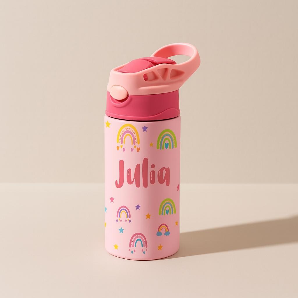 Water Bottle Kids Rainbow Custom Name Water Bottle for Back to School ...