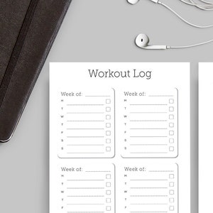 Half Letter Printable Workout Log, Half Letter Planner Insert, Agenda Refills