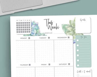 Printable Weekly Planner Insert Refill