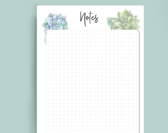 Half Letter A5, Printable Notes Dot Grid Planner Insert,  Filofax Refill