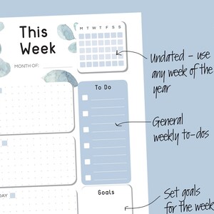 Printable Weekly Planner Insert Refill