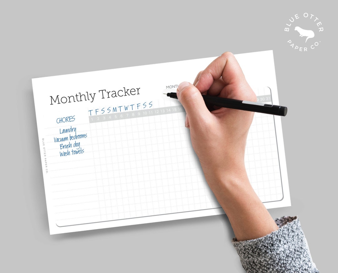 Printable Monthly Tracker A5, Habit Tracker, Half Letter Planner Refill ...