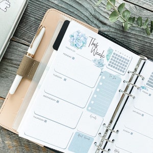 Printable Week on Two Pages, A5 Half Letter, Planner Insert, Agenda Refill