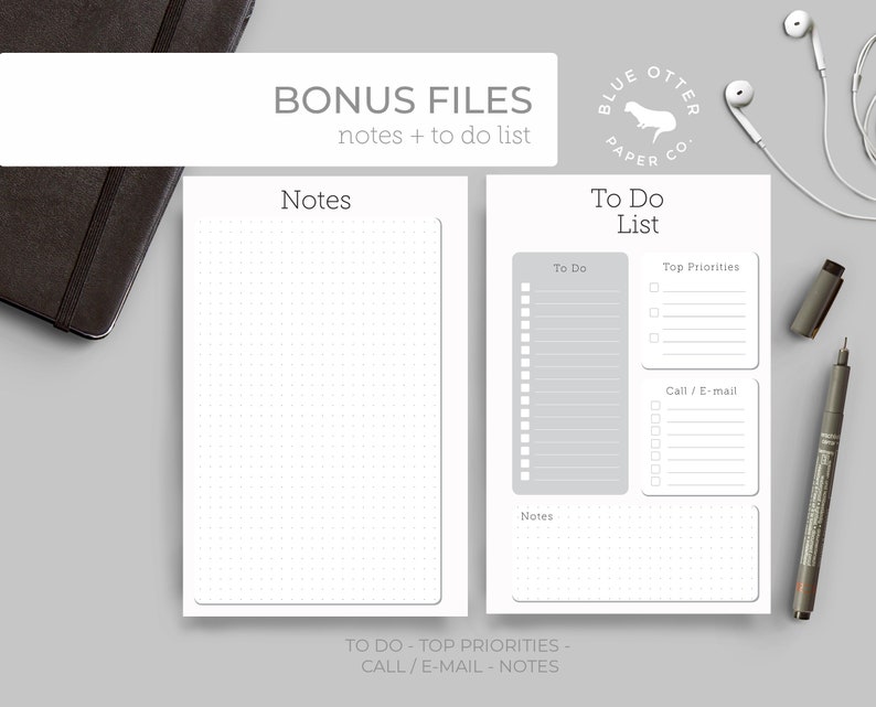 Printable Weekly Planner, Bullet Journal, Kikki K Filofax Erin Condren