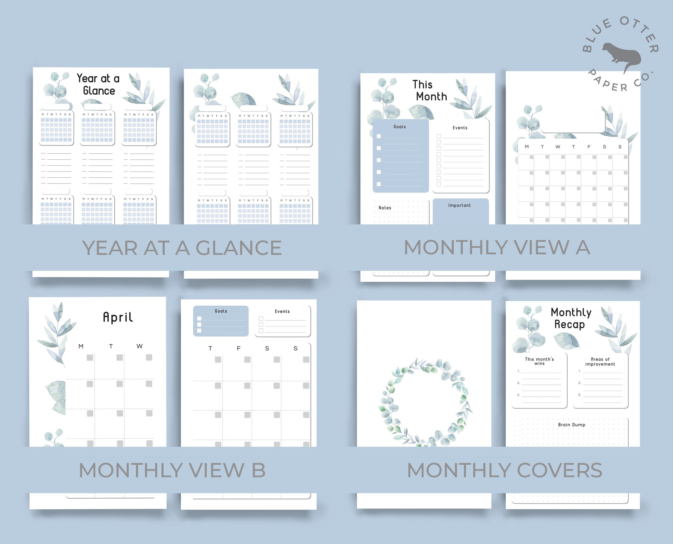 Half Letter & A5 11 in 1 Bundle Printable Planner Insert Bundle - Etsy