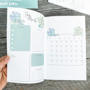 PRINTED Monthly Calendar, A5 Planner Insert, Agenda Refills, Undated Planner, Monthly Insert, Printed Insert, Blue Otter Paper Co, Half Size
