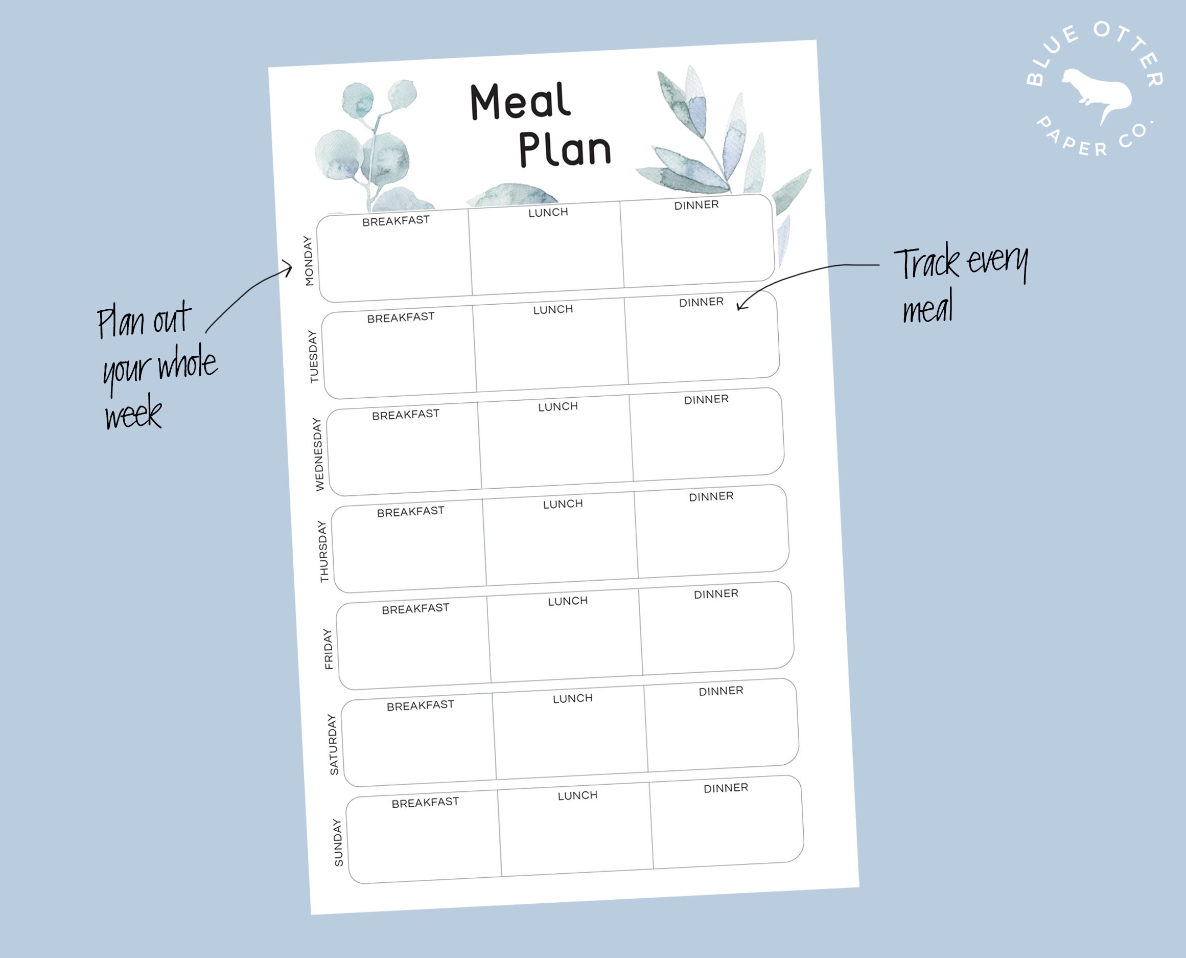 Printable Meal Plan Shopping List Insert - Etsy