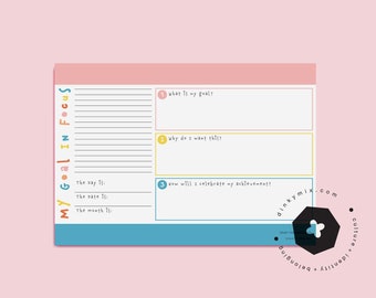 Kids 'Goal in Focus' goal planning printable, Teach Kids Goal Planning with a Dinky Mix Digital Download.