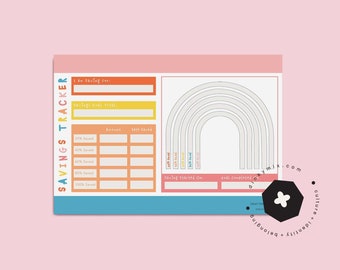 Kids Savings Tracker Printable, Children's Saving Planner, Keep Track of Progress While Saving.