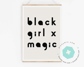 Feminist wall art ‘Black Girl Magic’. womanist Women empowerment and GRL PWR!