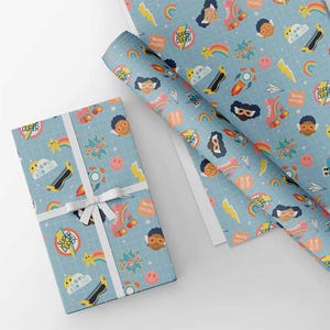 Cadeaupapier multiraciale superheld: inpakpapier voor kinderen