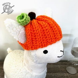 Crochet pumpkin hat for cat/small dog halloween handmade super cute cat costume image 1