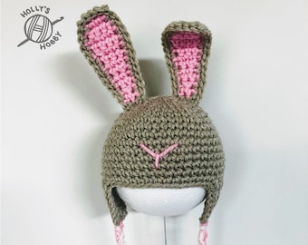 Crochet bunny rabbit hat for cat - very cute handmade little pet hat/beanie accessory - cat costume