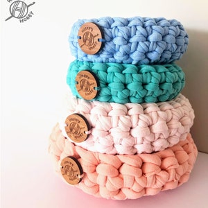 Crochet storage baskets - decorative bowl/holder for keys, jewelry, hair clips and more - great gift