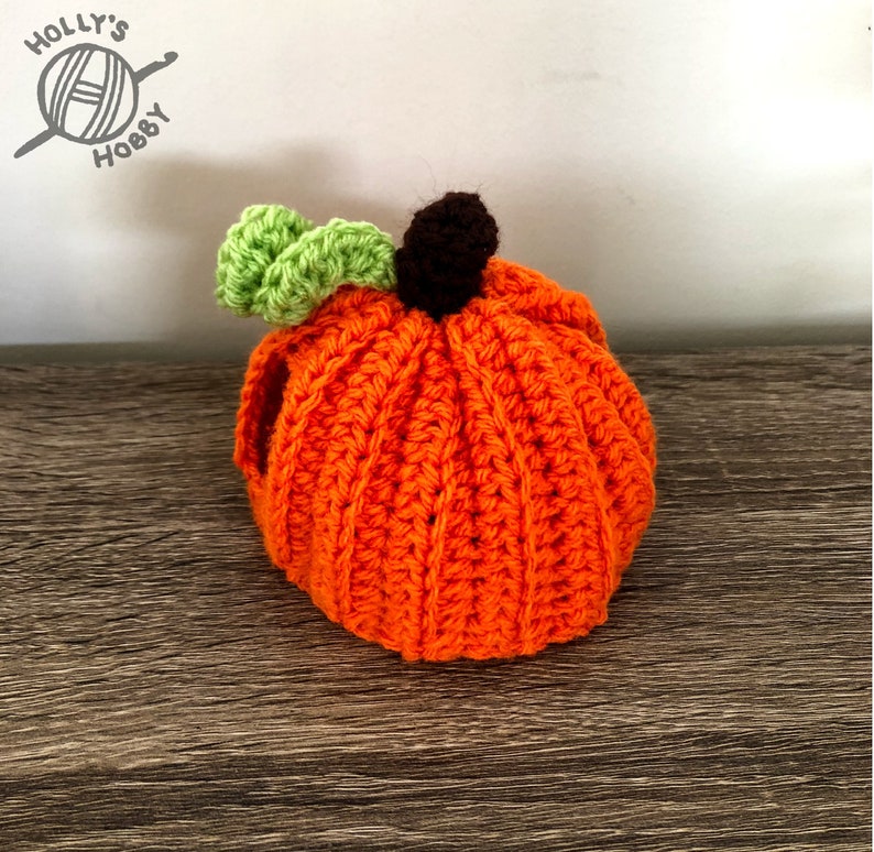 Crochet pumpkin hat for cat/small dog halloween handmade super cute cat costume image 6