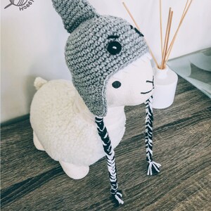 Shark hat for cat with adorable fin on top and felt teeth cute, handmade crochet pet beanie cat costume accessory image 9