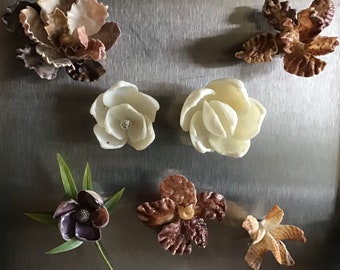 Shell flower magnets, refrigerator magnets