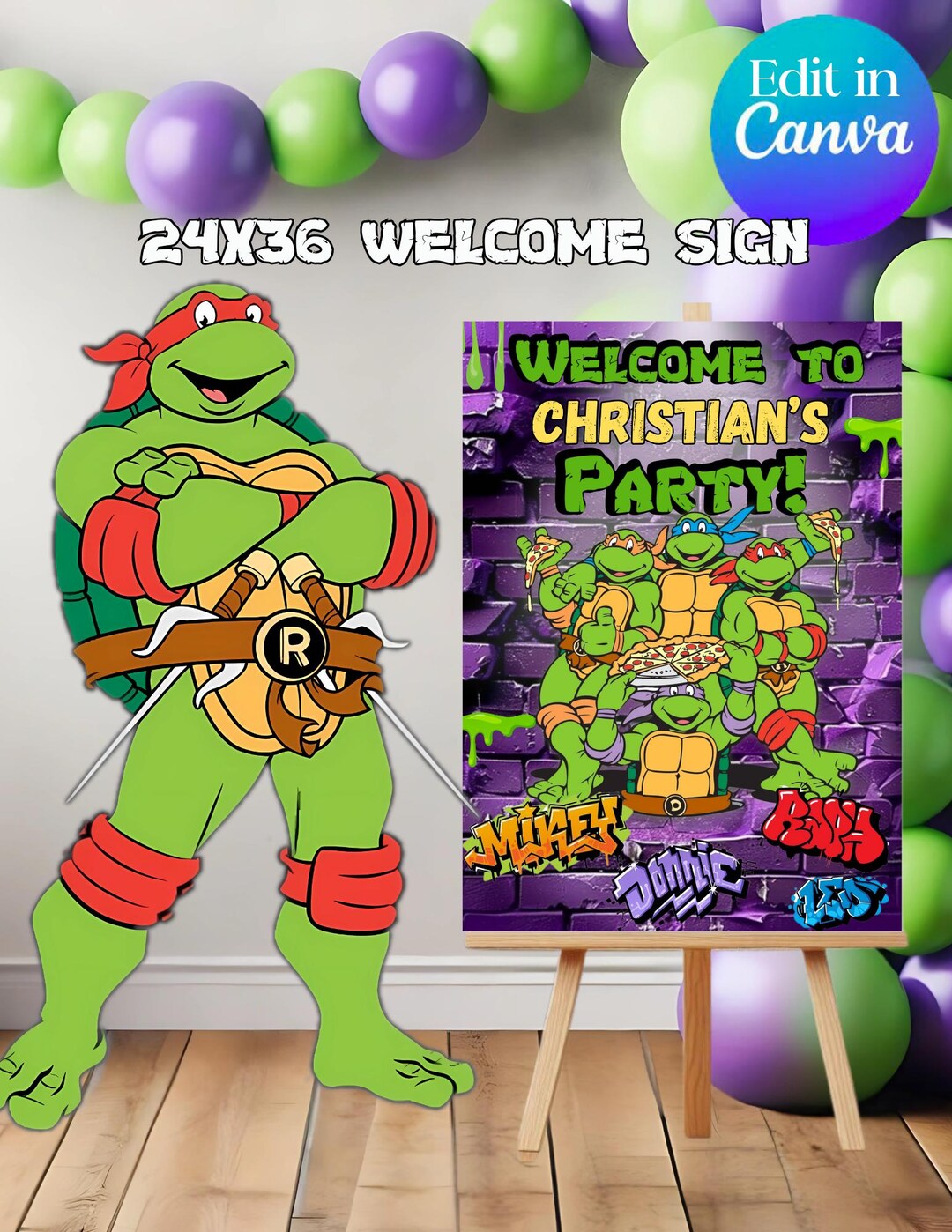 Editable Turtles Welcome Sign - Etsy