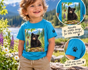 Black Bear Cub Toddler T-Shirt – BC Wildlife Graphic Tee