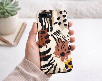 Custodia per telefono resistente con stampa leopardata astratta / accessorio con motivo animale pittorico