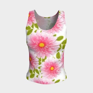 Camiseta sin mangas ajustada con estampado floral, camiseta sin mangas para mujer, ajustada, camisetas y tops, ropa, ropa deportiva, tops de entrenamiento, mujer, camisetas sin mangas, mujer, ropa deportiva