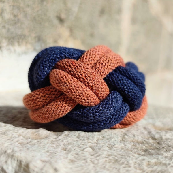 Bracelet de corde chunky bracelet de corde bleu et orange bracelet épais bracelet en tissu doux en coton bracelet noeud bracelet gros brassard enveloppé bracelet.