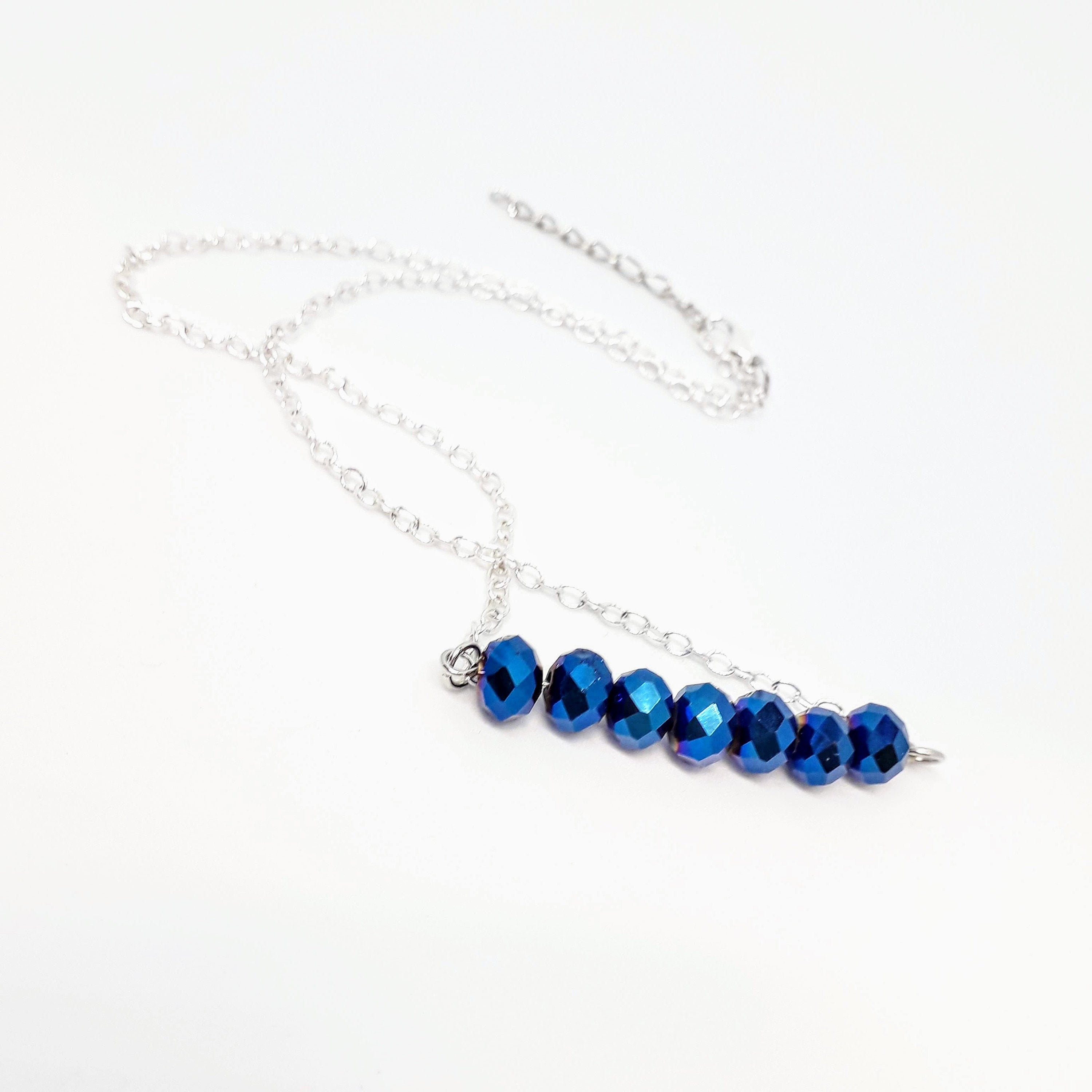 Blue crystal choker miltifaceted beads choker necklace Etsy