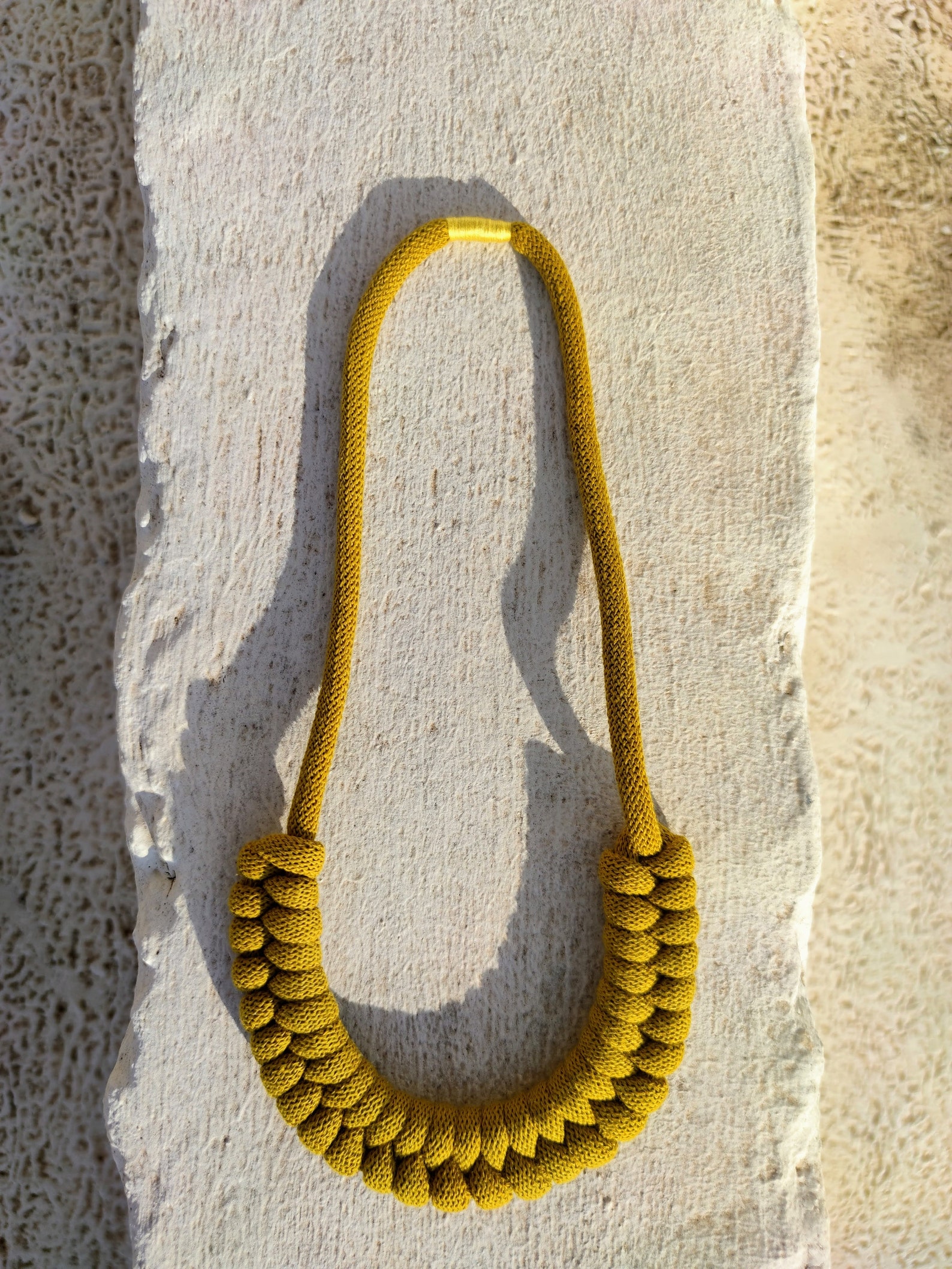 Green Macrame Necklace Fabric Rope Necklace Green Neckalce Etsy