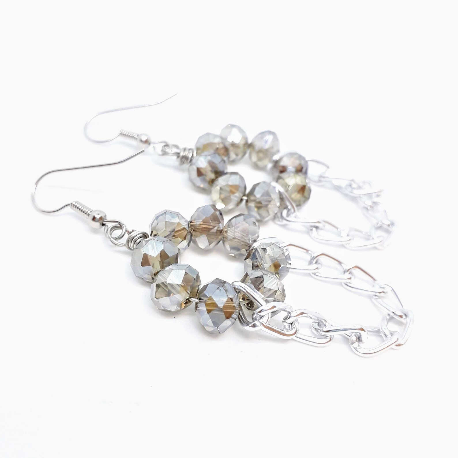 Diamond Crystals Earrings Crystal Earrings With Aluminum Etsy