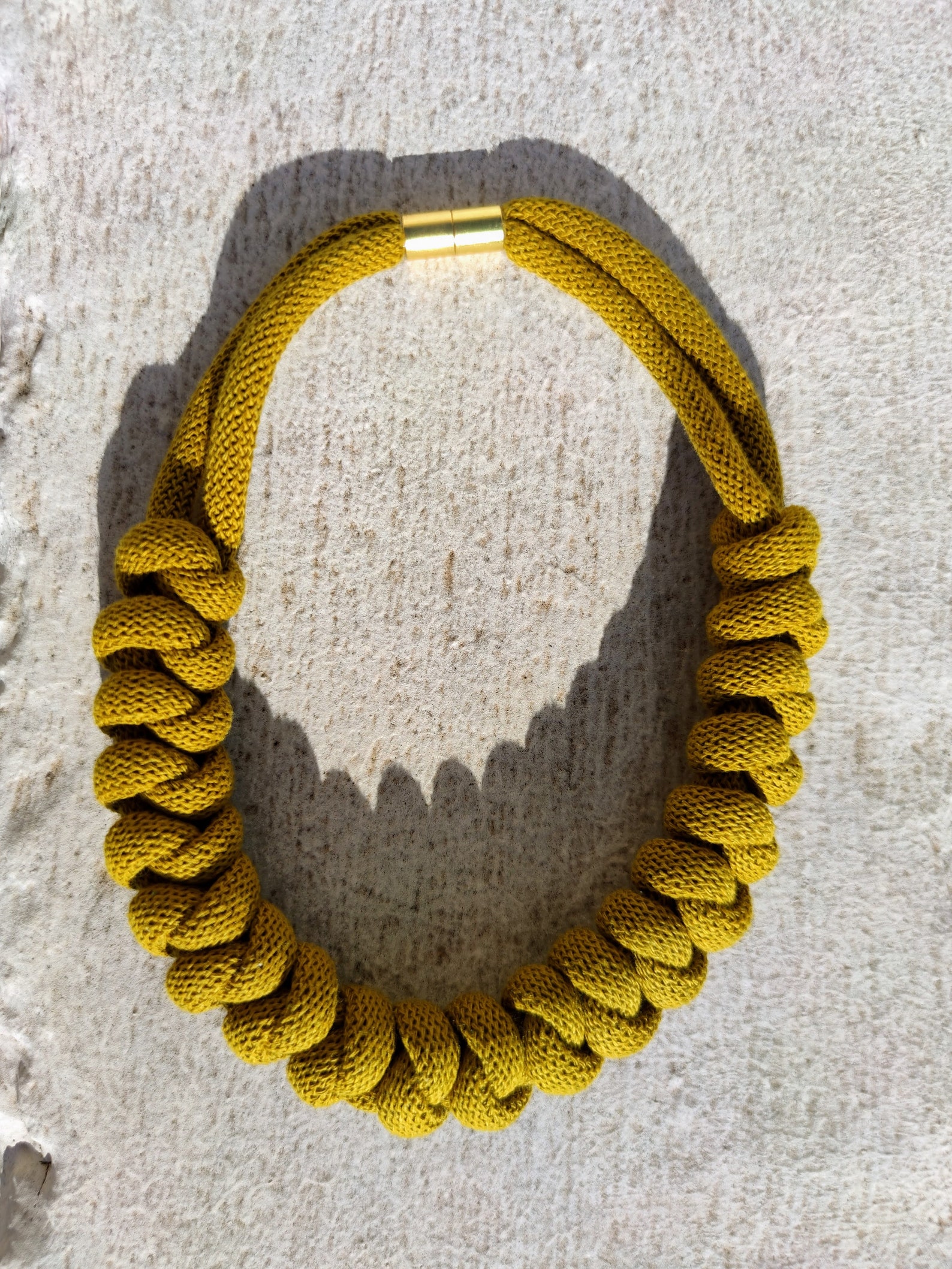 Fabric Rope Necklace Blue Choker Necklace Rope Soft Cotton Cord