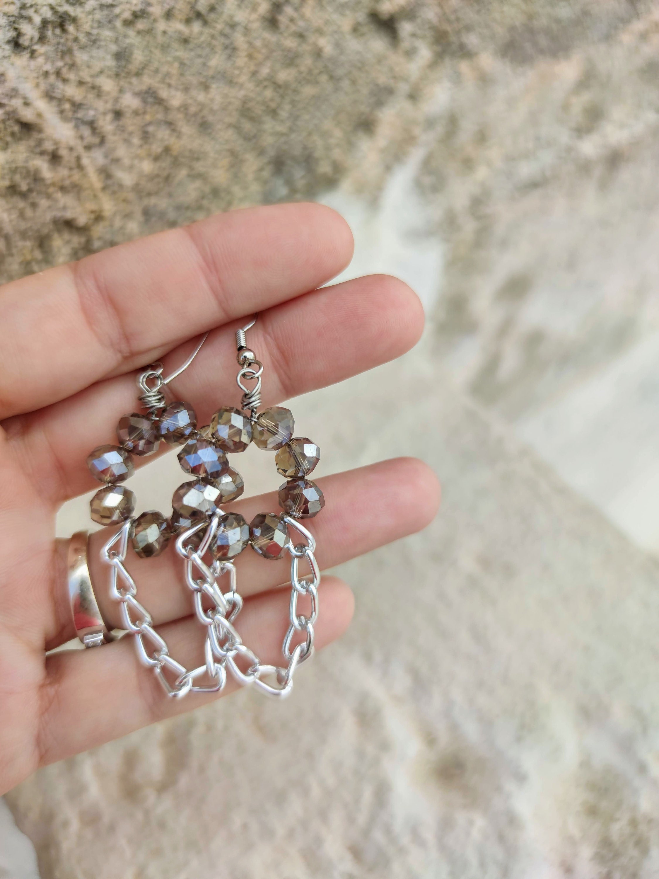 Diamond Crystals Earrings Crystal Earrings With Aluminum Etsy