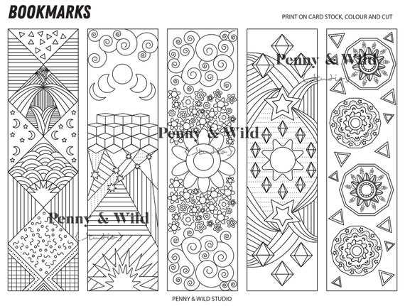 INSTANT DOWNLOAD Colouring bookmarks for mindfulness and | Etsy