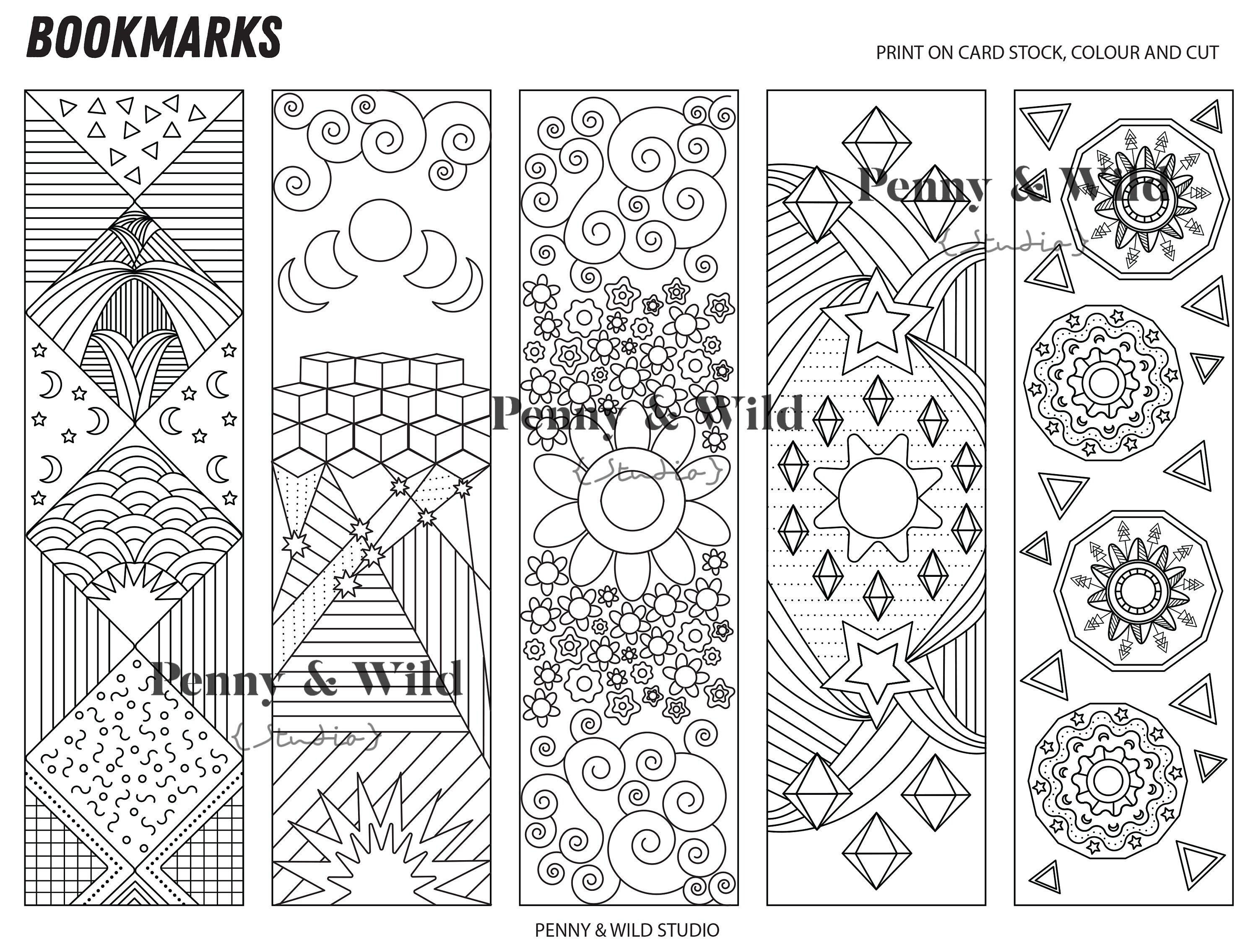INSTANT DOWNLOAD Colouring bookmarks for mindfulness and | Etsy