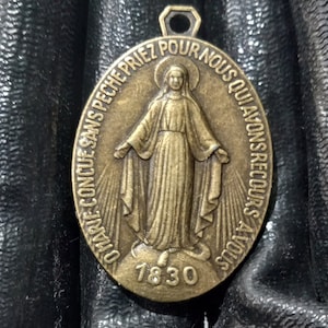 Blessed Virgin Mary Miraculous Medallion Anting-Anting Brass Amulet Philippines Filipino Authentic Piece