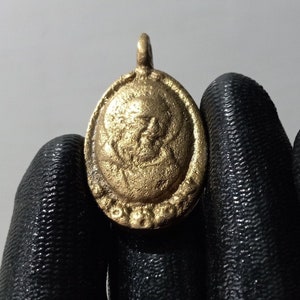 St. Padre Pio Medallion (Healing Medallion) Anting-Anting Brass Amulet Philippines Filipino Authentic Piece
